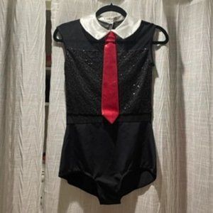 Weissman One Piece Womens Jazz Unitard with Tie and Wrist Cuffs